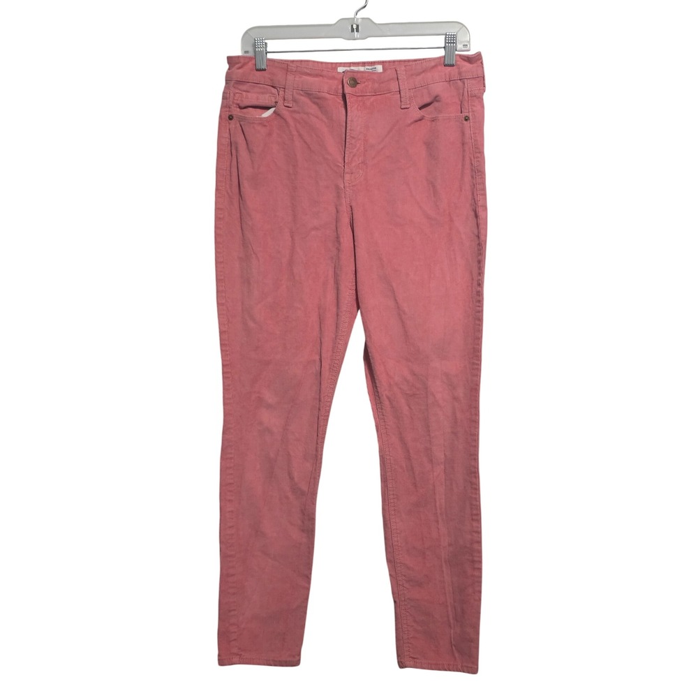 Old Navy Rockstar Super Skinny High Rise Corduroy Pants Coral Pink Womens 12